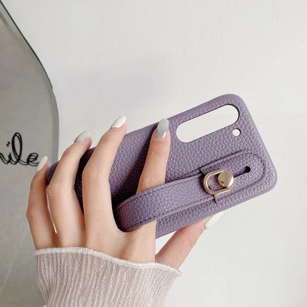 For Samsung Galaxy S23 Case Wristband Kickstand PU Leather + PET Phone Cover