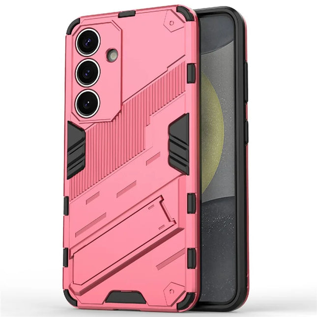 For Samsung Galaxy A36 5G Case PC+TPU Shockproof Phone Cover with Kickstand - Rose