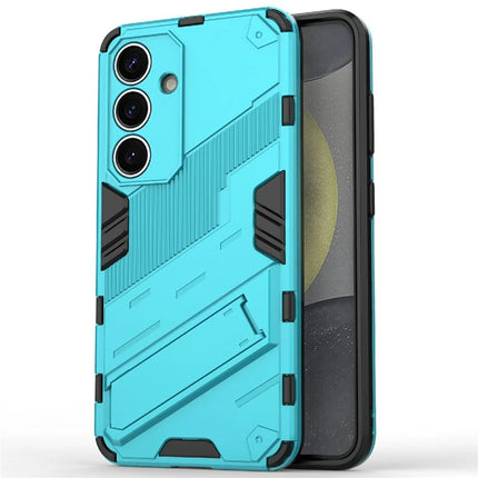 For Samsung Galaxy A36 5G Case PC+TPU Shockproof Phone Cover with Kickstand - Baby Blue