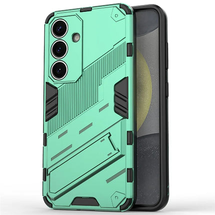 For Samsung Galaxy A36 5G Case PC+TPU Shockproof Phone Cover with Kickstand - Green