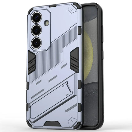 For Samsung Galaxy A36 5G Case PC+TPU Shockproof Phone Cover with Kickstand - Dark Blue