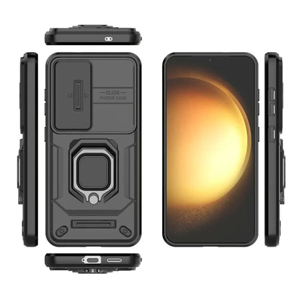 For Samsung Galaxy A36 5G Case PC+TPU Kickstand Phone Protector with Lens Cover
