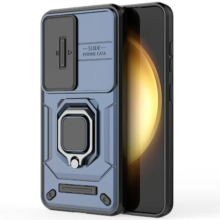 For Samsung Galaxy A36 5G Case PC+TPU Kickstand Phone Protector with Lens Cover