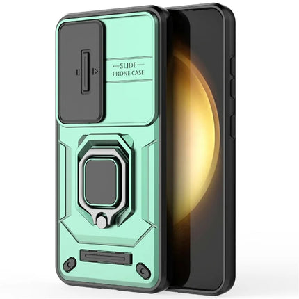 For Samsung Galaxy A36 5G Case PC+TPU Kickstand Phone Protector with Lens Cover
