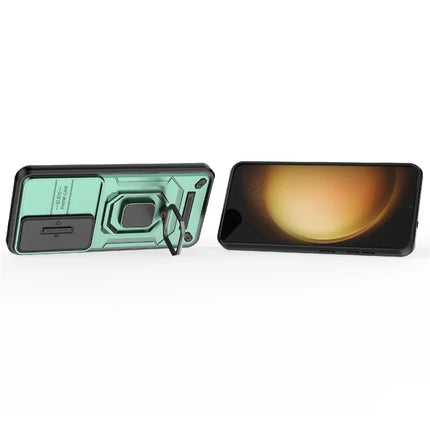 For Samsung Galaxy A36 5G Case PC+TPU Kickstand Phone Protector with Lens Cover