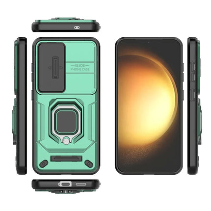 For Samsung Galaxy A36 5G Case PC+TPU Kickstand Phone Protector with Lens Cover