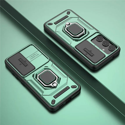 For Samsung Galaxy A36 5G Case PC+TPU Kickstand Phone Protector with Lens Cover