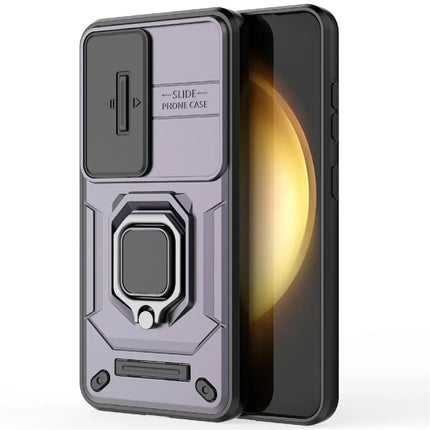 For Samsung Galaxy A36 5G Case PC+TPU Kickstand Phone Protector with Lens Cover