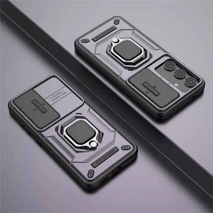 For Samsung Galaxy A36 5G Case PC+TPU Kickstand Phone Protector with Lens Cover