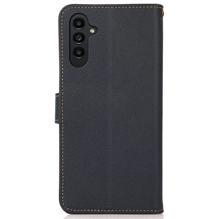 KHAZNEH For Samsung Galaxy A56 5G Case Genuine Cow Leather Wallet Phone Cover
