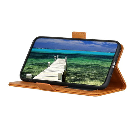 For Samsung Galaxy A26 5G Case Stand Cowhide Texture PU Leather Phone Cover