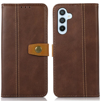 For Samsung Galaxy A26 5G Case Calf Texture Flip Leather Phone Cover - Brown