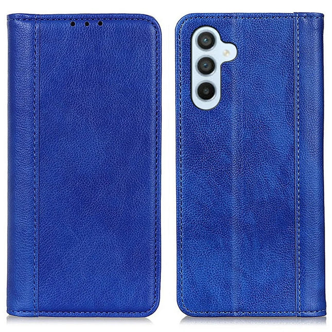 For Samsung Galaxy A26 5G Stand Case Split Leather Litchi Texture Wallet Phone Cover - Blue