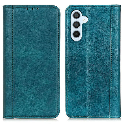 For Samsung Galaxy A26 5G Stand Case Split Leather Litchi Texture Wallet Phone Cover - Green