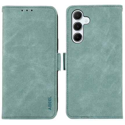 ABEEL For Samsung Galaxy A26 5G Case PU Leather Folio Stand View RFID Blocking Phone Cover - Baby Blue