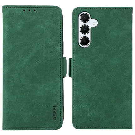 ABEEL For Samsung Galaxy A26 5G Case PU Leather Folio Stand View RFID Blocking Phone Cover - Green
