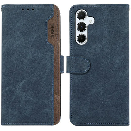 ABEEL For Samsung Galaxy A26 5G Case Color Splicing Leather Flip Phone Cover RFID Blocking - Blue