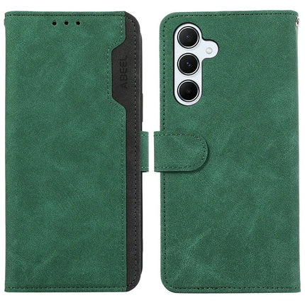 ABEEL For Samsung Galaxy A26 5G Case Color Splicing Leather Flip Phone Cover RFID Blocking - Green