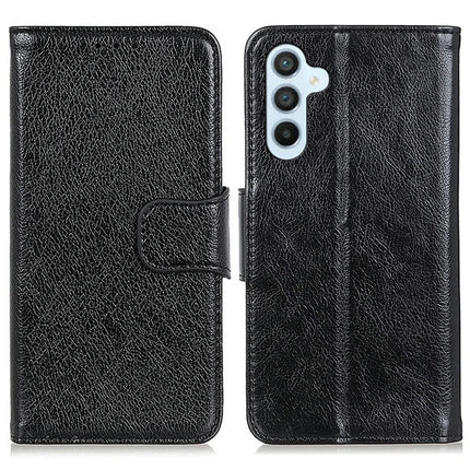 For Samsung Galaxy A26 5G Case Nappa Texture Split Leather Wallet Phone Cover - Black