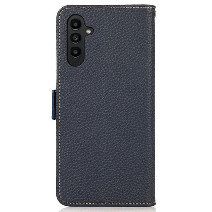 KHAZNEH For Samsung Galaxy A26 5G Phone Case Genuine Cow Leather Cover RFID Blocking