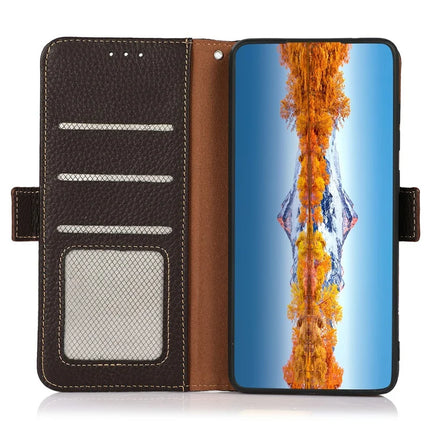 KHAZNEH For Samsung Galaxy A26 5G Phone Case Genuine Cow Leather Cover RFID Blocking