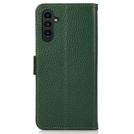 KHAZNEH For Samsung Galaxy A26 5G Phone Case Genuine Cow Leather Cover RFID Blocking