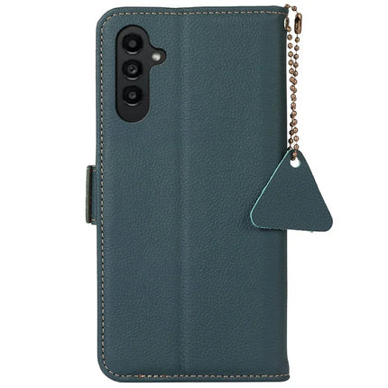 TJ For Samsung Galaxy A26 5G Case RFID Blocking Genuine Cow Leather Phone Cover