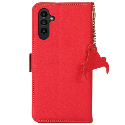 TJ For Samsung Galaxy A26 5G Case RFID Blocking Genuine Cow Leather Phone Cover