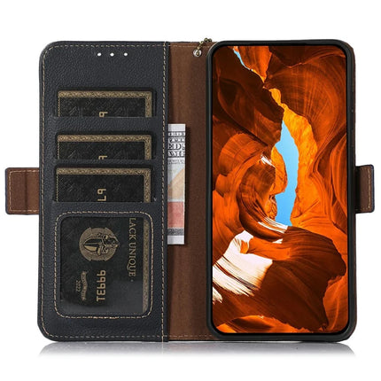 TJ For Samsung Galaxy A26 5G Case RFID Blocking Genuine Cow Leather Phone Cover