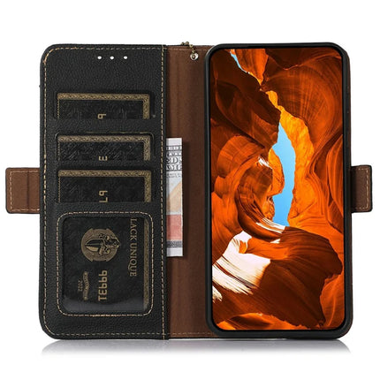 TJ For Samsung Galaxy A26 5G Case RFID Blocking Genuine Cow Leather Phone Cover