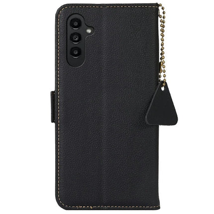 TJ For Samsung Galaxy A26 5G Case RFID Blocking Genuine Cow Leather Phone Cover