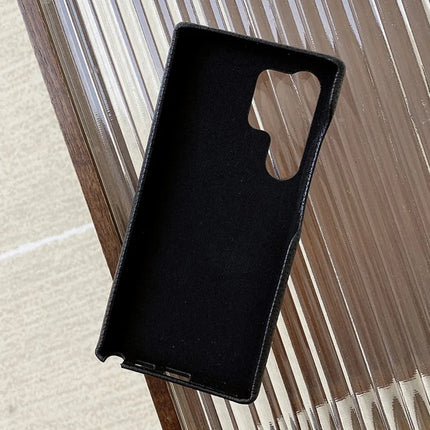 For Samsung Galaxy S23 Ultra Case with Card Slot Wristband Kickstand PU Leather+PET Phone Cover