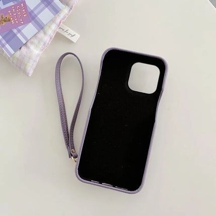 For iPhone 13 Pro Max Case Mirror Design PU Leather Back Cover with Card Slots, Wrist Strap