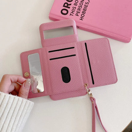 For Google Pixel 8 Pro Case Mirror Design PU Leather Back Cover with Card Slots, Wrist Strap