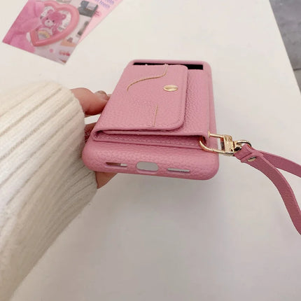 For Google Pixel 8 Pro Case Mirror Design PU Leather Back Cover with Card Slots, Wrist Strap