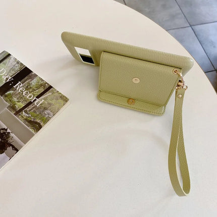 For Google Pixel 8 Pro Case Mirror Design PU Leather Back Cover with Card Slots, Wrist Strap