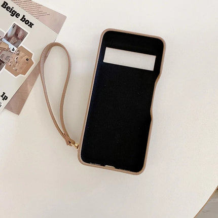 For Google Pixel 8 Pro Case Mirror Design PU Leather Back Cover with Card Slots, Wrist Strap