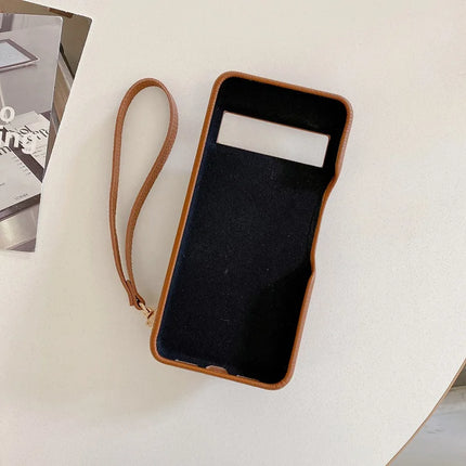 For Google Pixel 8 Pro Case Mirror Design PU Leather Back Cover with Card Slots, Wrist Strap
