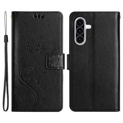 For Samsung Galaxy A26 5G Case PU Leather Phone Wallet Cover with Strap - Black