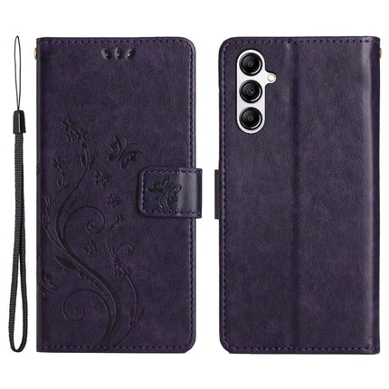 For Samsung Galaxy A56 5G Case PU Leather Phone Wallet Cover with Strap - Dark Purple