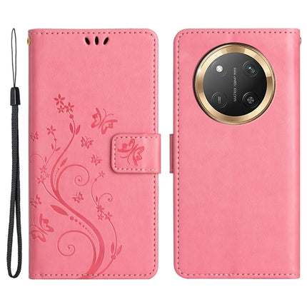 For Honor Magic7 Lite 5G / X9c 5G / X60 Pro 5G Case PU Leather Phone Wallet Cover with Strap - Pink