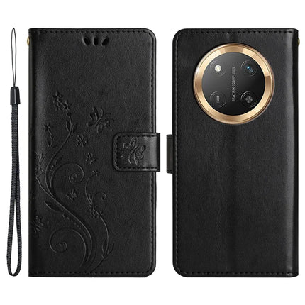 For Honor Magic7 Lite 5G / X9c 5G / X60 Pro 5G Case PU Leather Phone Wallet Cover with Strap - Black