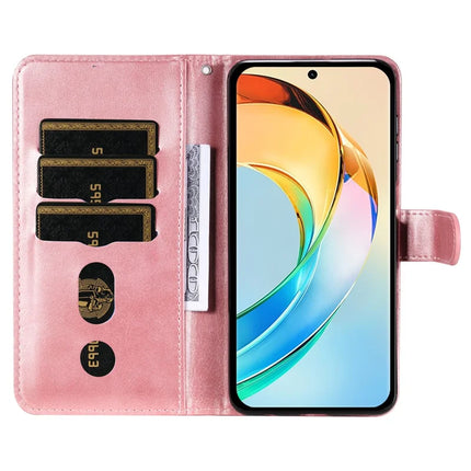 For Honor X60 5G Case Zipper Wallet Calf Texture PU Leather Phone Cover