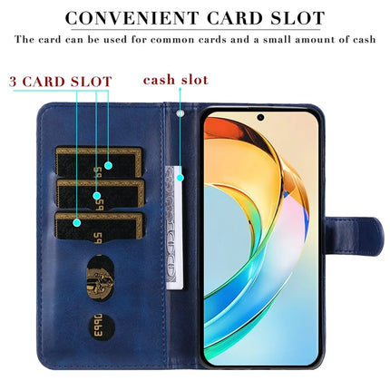 For Honor X60 5G Case Zipper Wallet Calf Texture PU Leather Phone Cover