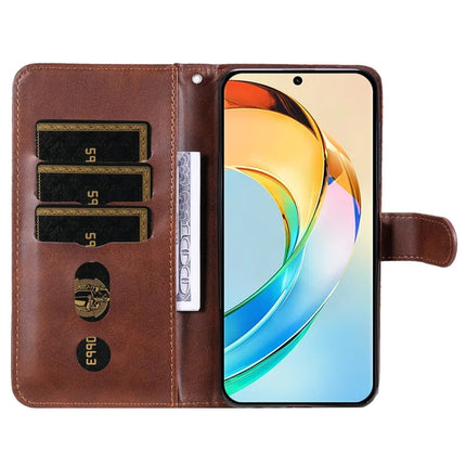 For Honor X60 5G Case Zipper Wallet Calf Texture PU Leather Phone Cover