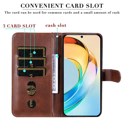 For Honor X60 5G Case Zipper Wallet Calf Texture PU Leather Phone Cover