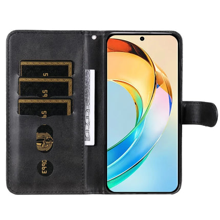 For Honor X60 5G Case Zipper Wallet Calf Texture PU Leather Phone Cover