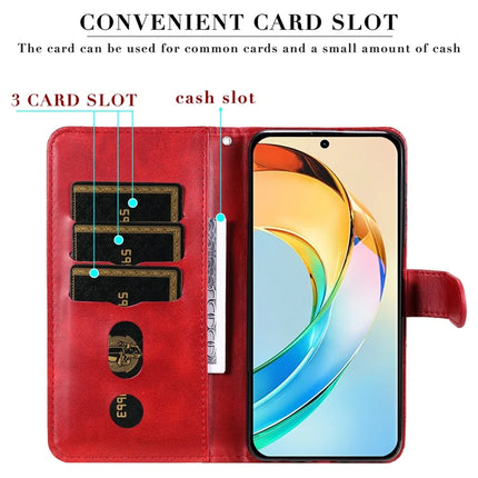 For Honor X60 5G Case Zipper Wallet Calf Texture PU Leather Phone Cover