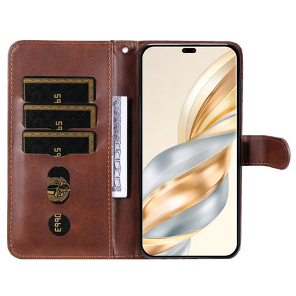 Zipper Wallet Case for Honor Magic7 Lite 5G / X9c 5G / X60 Pro 5G Calf Texture Leather Phone Cover