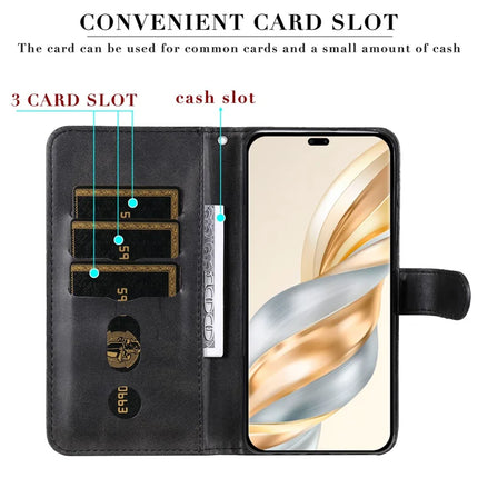Zipper Wallet Case for Honor Magic7 Lite 5G / X9c 5G / X60 Pro 5G Calf Texture Leather Phone Cover